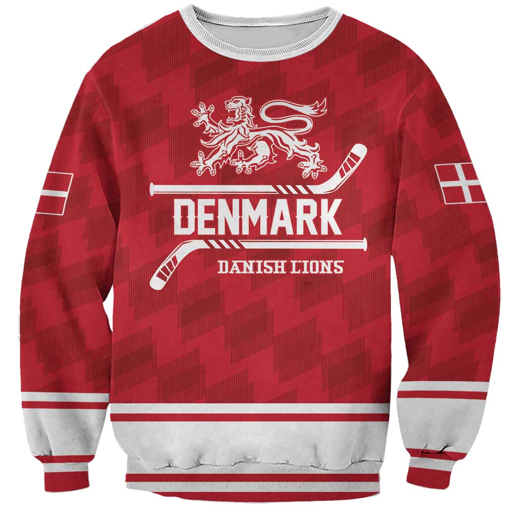 Custom Hockey 2026 Denmark Sweatshirt Danish Lions Go Champions