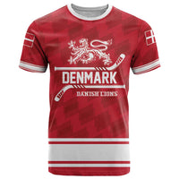 Custom Hockey 2026 Denmark T Shirt Danish Lions Go Champions