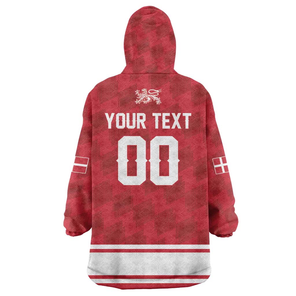 Custom Hockey 2026 Denmark Wearable Blanket Hoodie Danish Lions Go Champions