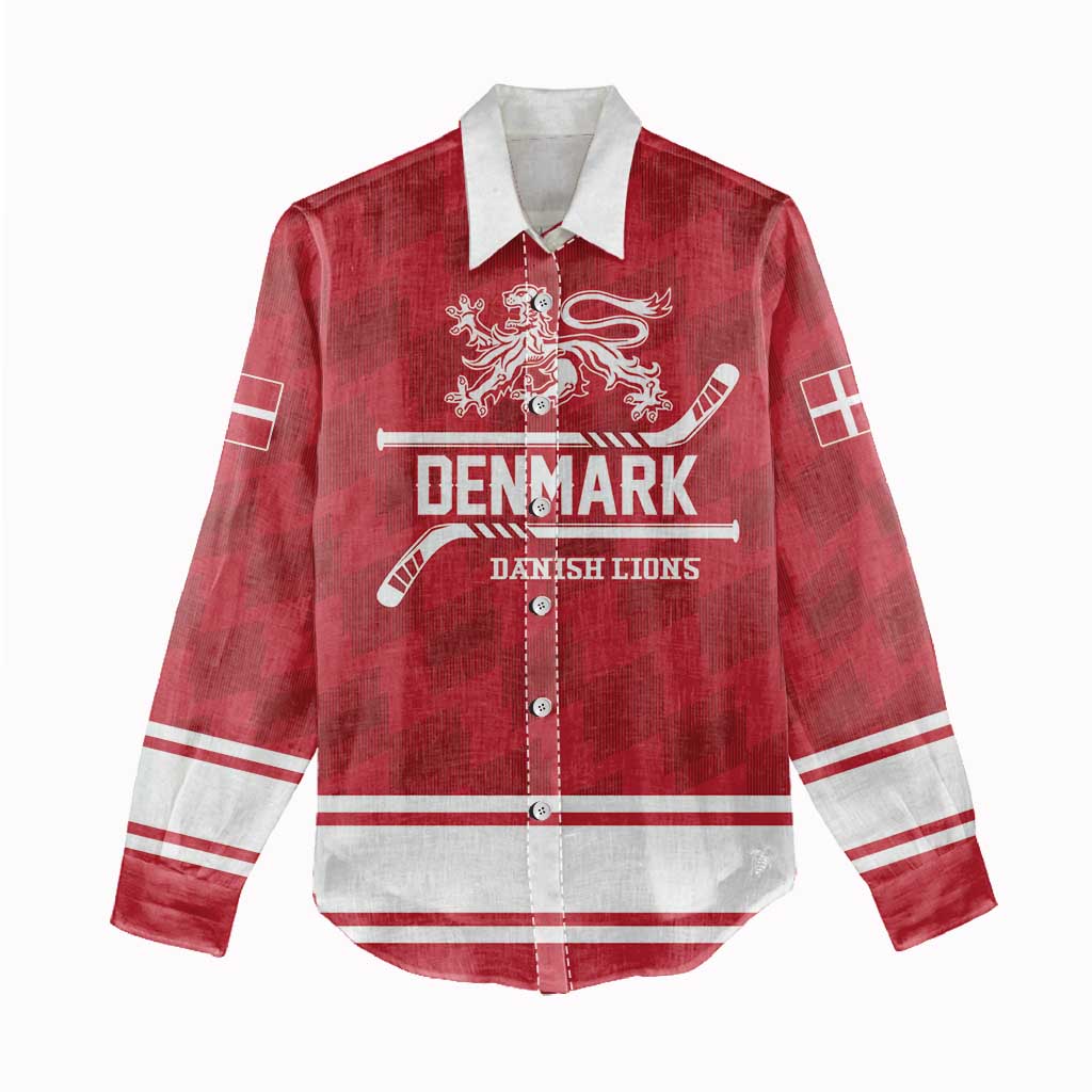Custom Hockey 2026 Denmark Women Casual Shirt Danish Lions Go Champions