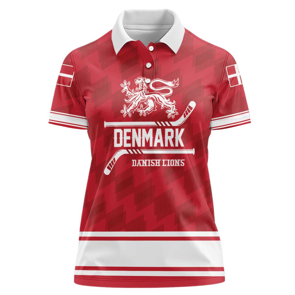 Custom Hockey 2026 Denmark Women Polo Shirt Danish Lions Go Champions