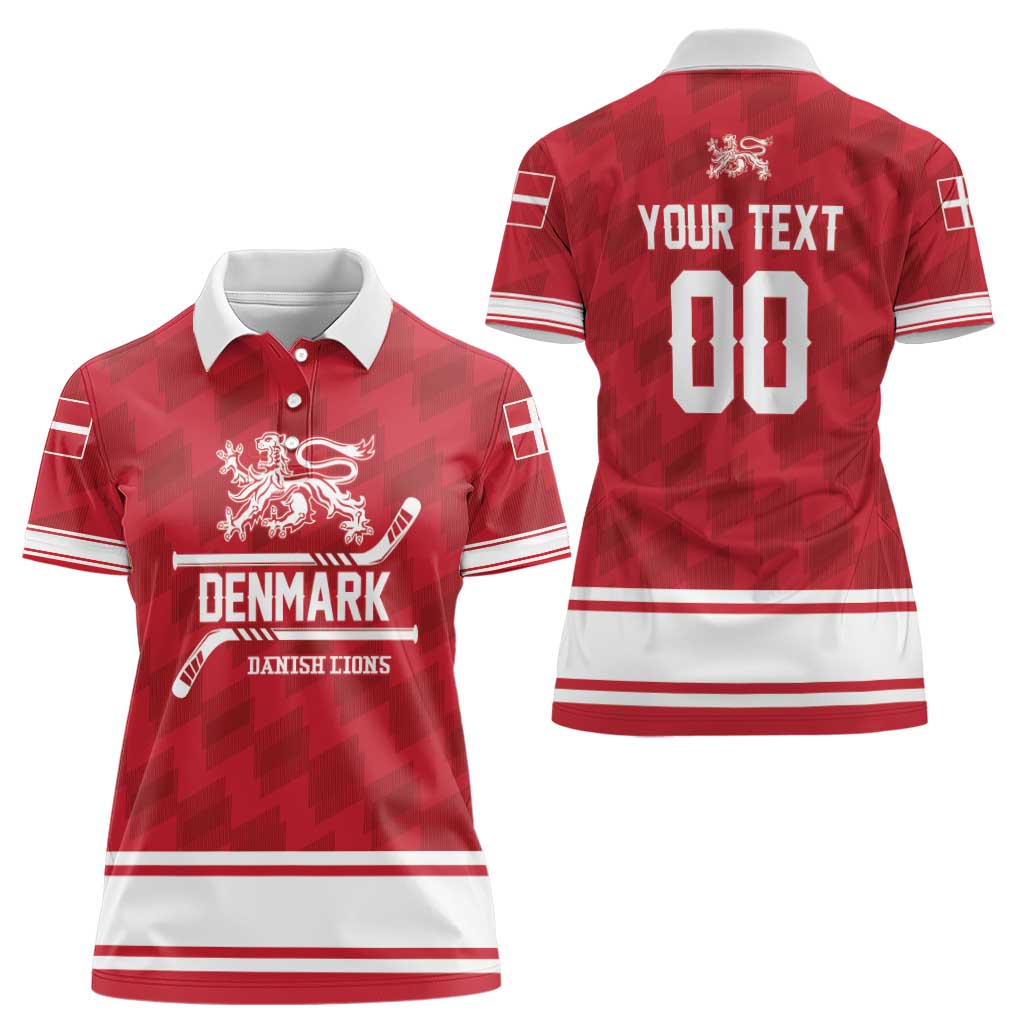 Custom Hockey 2026 Denmark Women Polo Shirt Danish Lions Go Champions