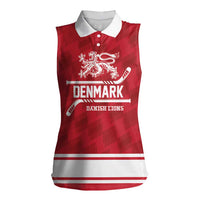 Custom Hockey 2026 Denmark Women Sleeveless Polo Shirt Danish Lions Go Champions