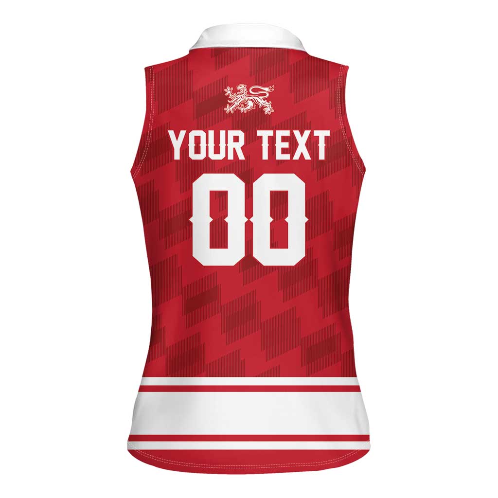 Custom Hockey 2026 Denmark Women Sleeveless Polo Shirt Danish Lions Go Champions