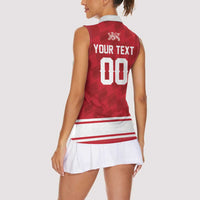 Custom Hockey 2026 Denmark Women Sleeveless Polo Shirt Danish Lions Go Champions
