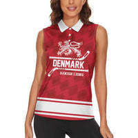 Custom Hockey 2026 Denmark Women Sleeveless Polo Shirt Danish Lions Go Champions