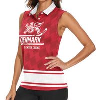 Custom Hockey 2026 Denmark Women Sleeveless Polo Shirt Danish Lions Go Champions