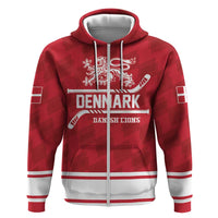 Custom Hockey 2026 Denmark Zip Hoodie Danish Lions Go Champions