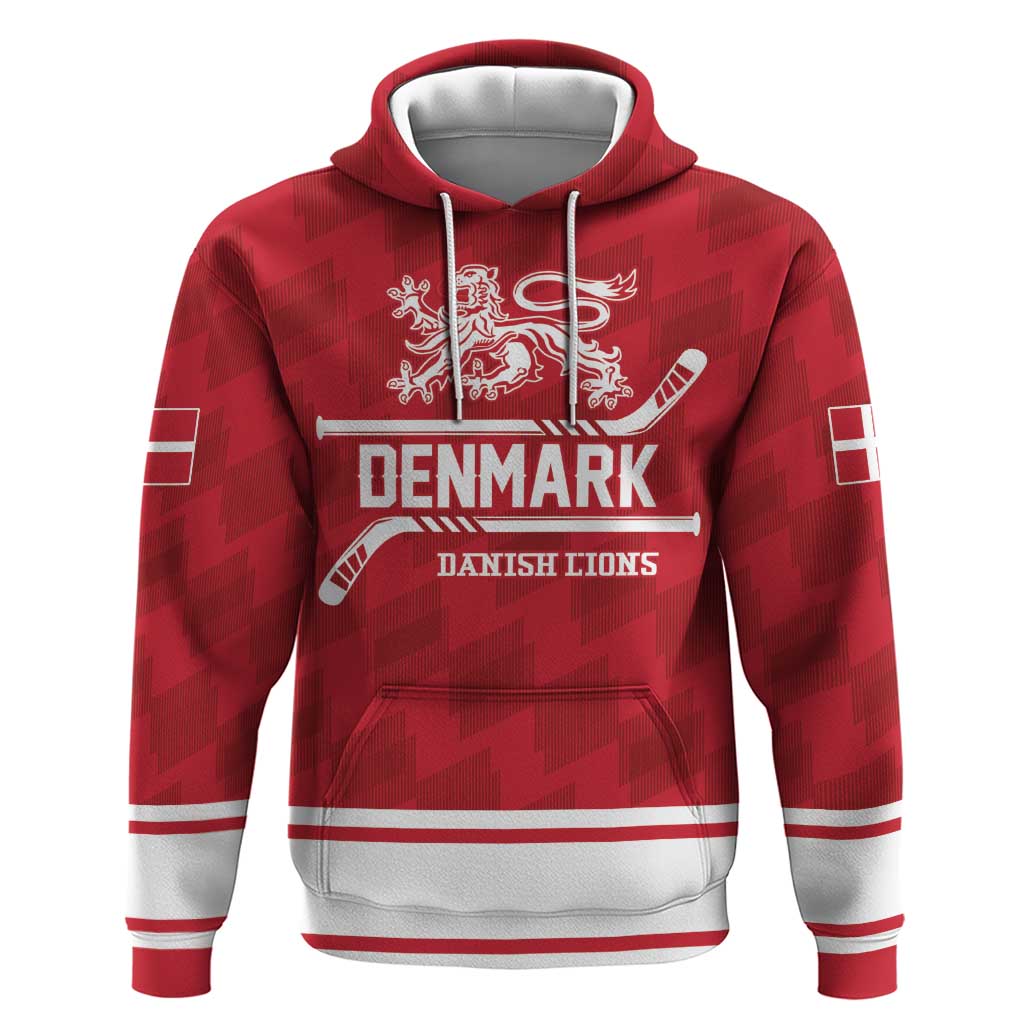 Custom Hockey 2026 Denmark Zip Hoodie Danish Lions Go Champions
