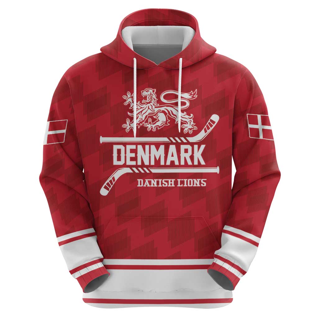 Custom Hockey 2026 Denmark Zip Hoodie Danish Lions Go Champions