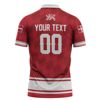 Custom Hockey 2026 Denmark Zipper Polo Shirt Danish Lions Go Champions