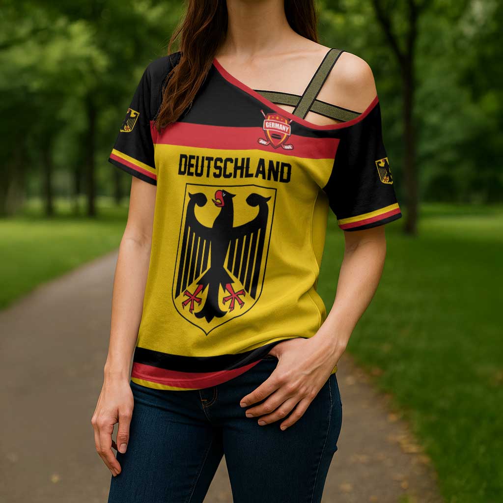 Custom Hockey 2026 Germany Cross Shoulder Shirt Trager der Adler