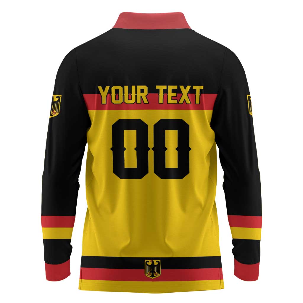 Custom Hockey 2026 Germany Long Sleeve Polo Shirt Trager der Adler