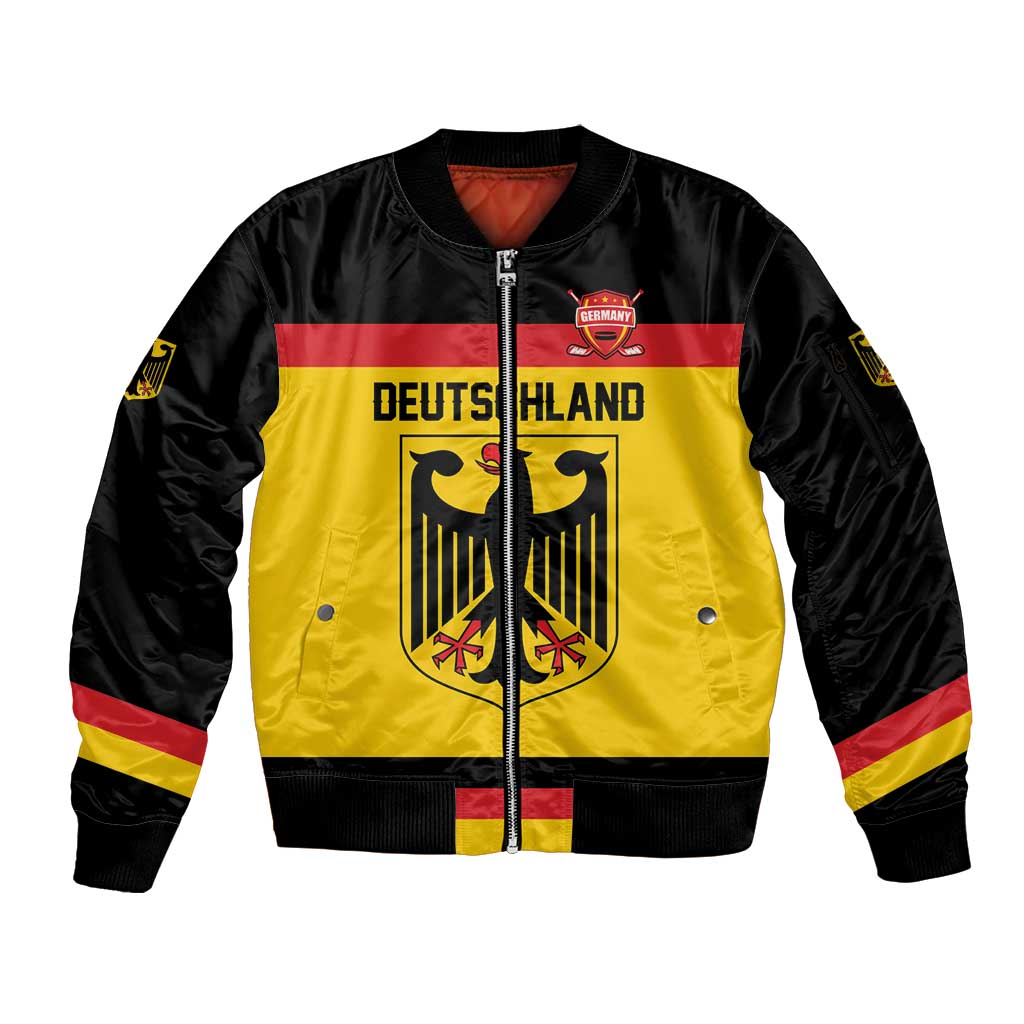 Custom Hockey 2026 Germany Sleeve Zip Bomber Jacket Trager der Adler