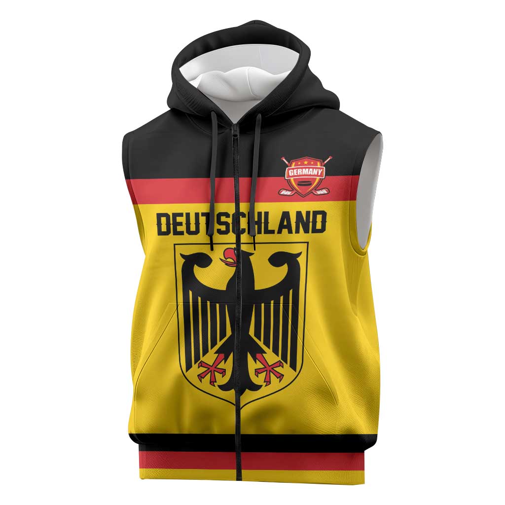Custom Hockey 2026 Germany Sleeveless Zip Hoodie Trager der Adler