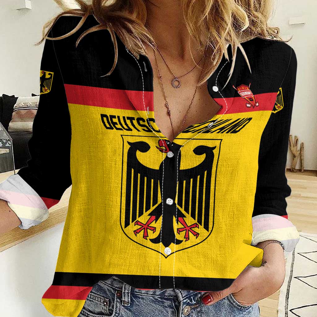 Custom Hockey 2026 Germany Women Casual Shirt Trager der Adler