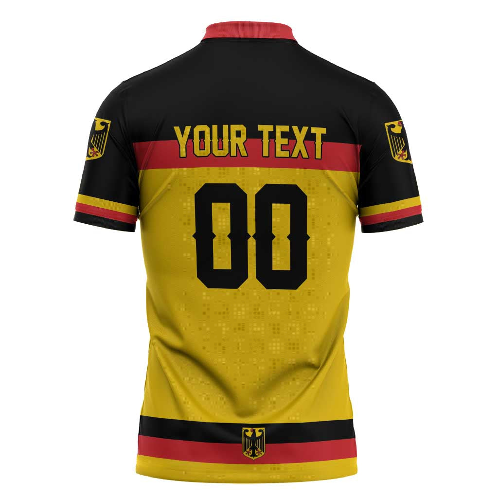 Custom Hockey 2026 Germany Zipper Polo Shirt Trager der Adler