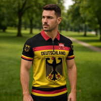 Custom Hockey 2026 Germany Zipper Polo Shirt Trager der Adler