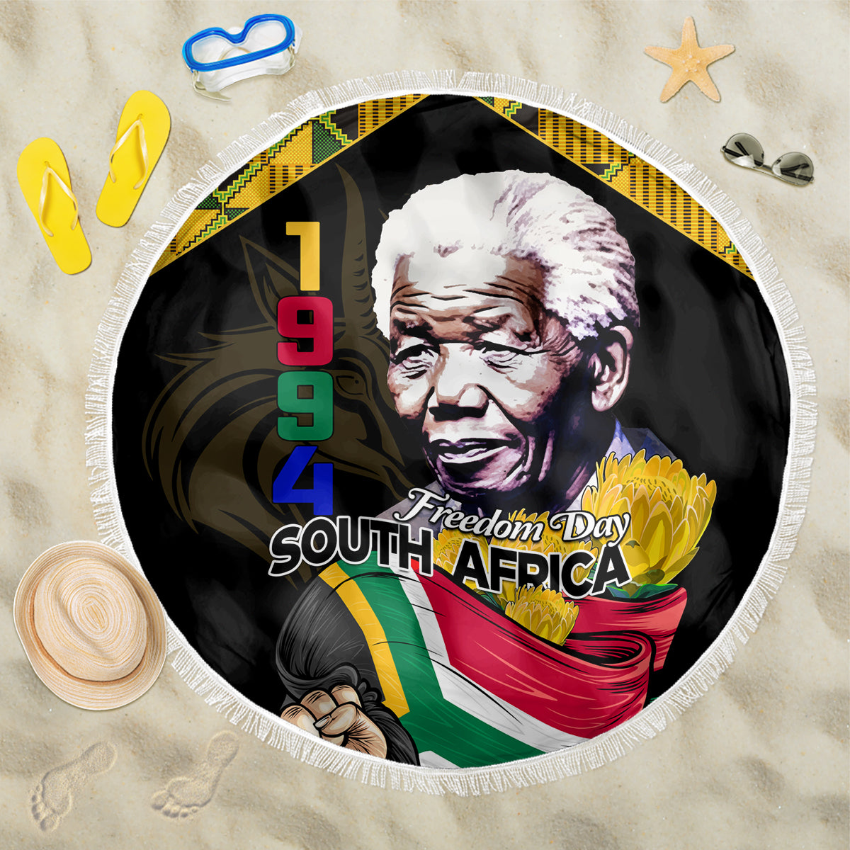 South Africa Freedom Day 2024 Beach Blanket Happy 30th Anniversary - Wonder Print Shop