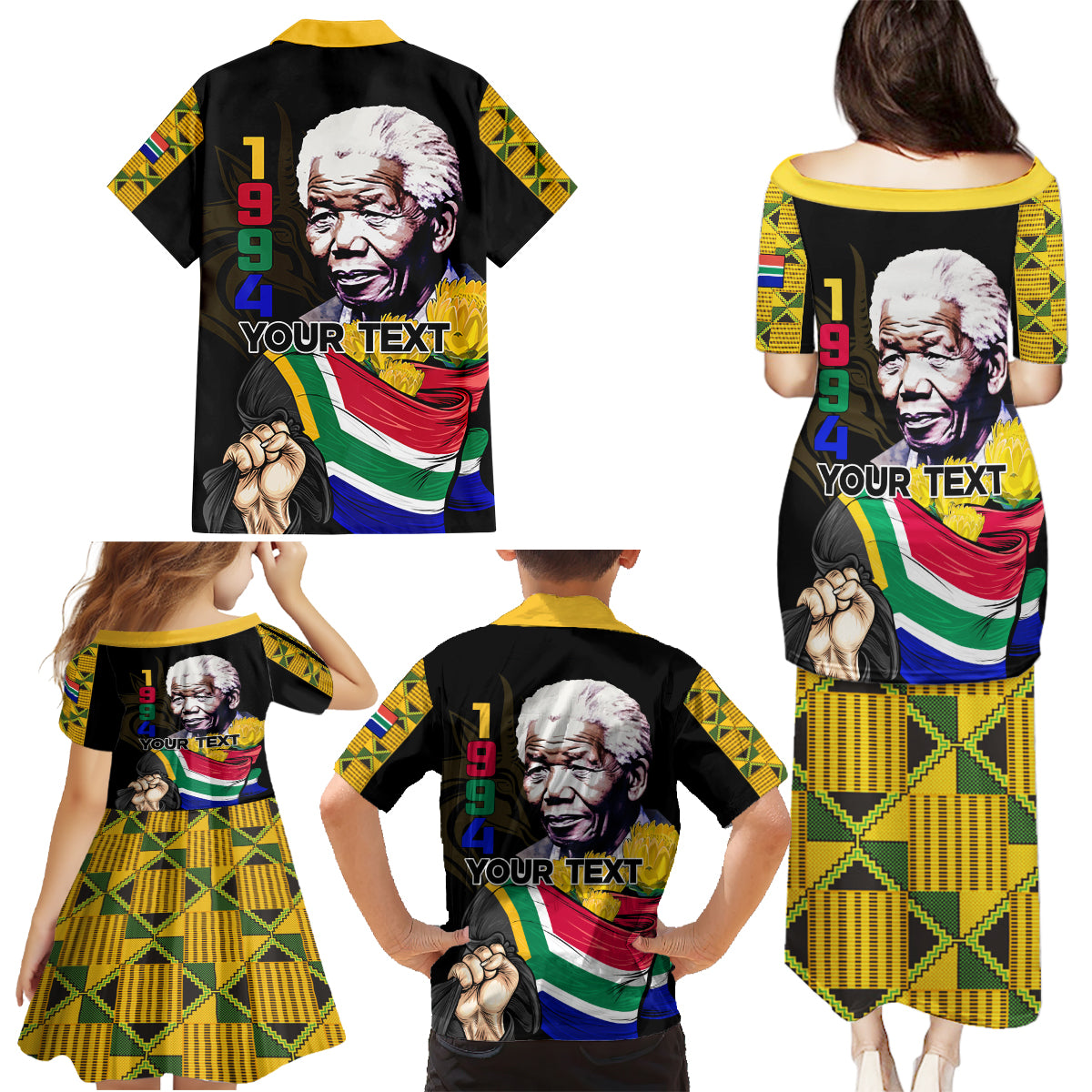 South Africa Freedom Day 2024 Family Matching Puletasi and Hawaiian Shirt Happy 30th Anniversary - Wonder Print Shop
