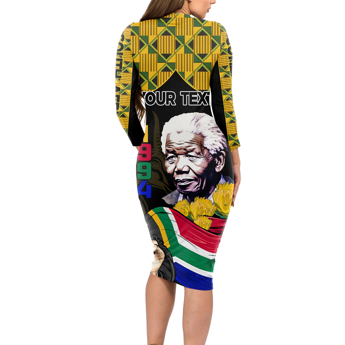South Africa Freedom Day 2024 Long Sleeve Bodycon Dress Happy 30th Anniversary - Wonder Print Shop