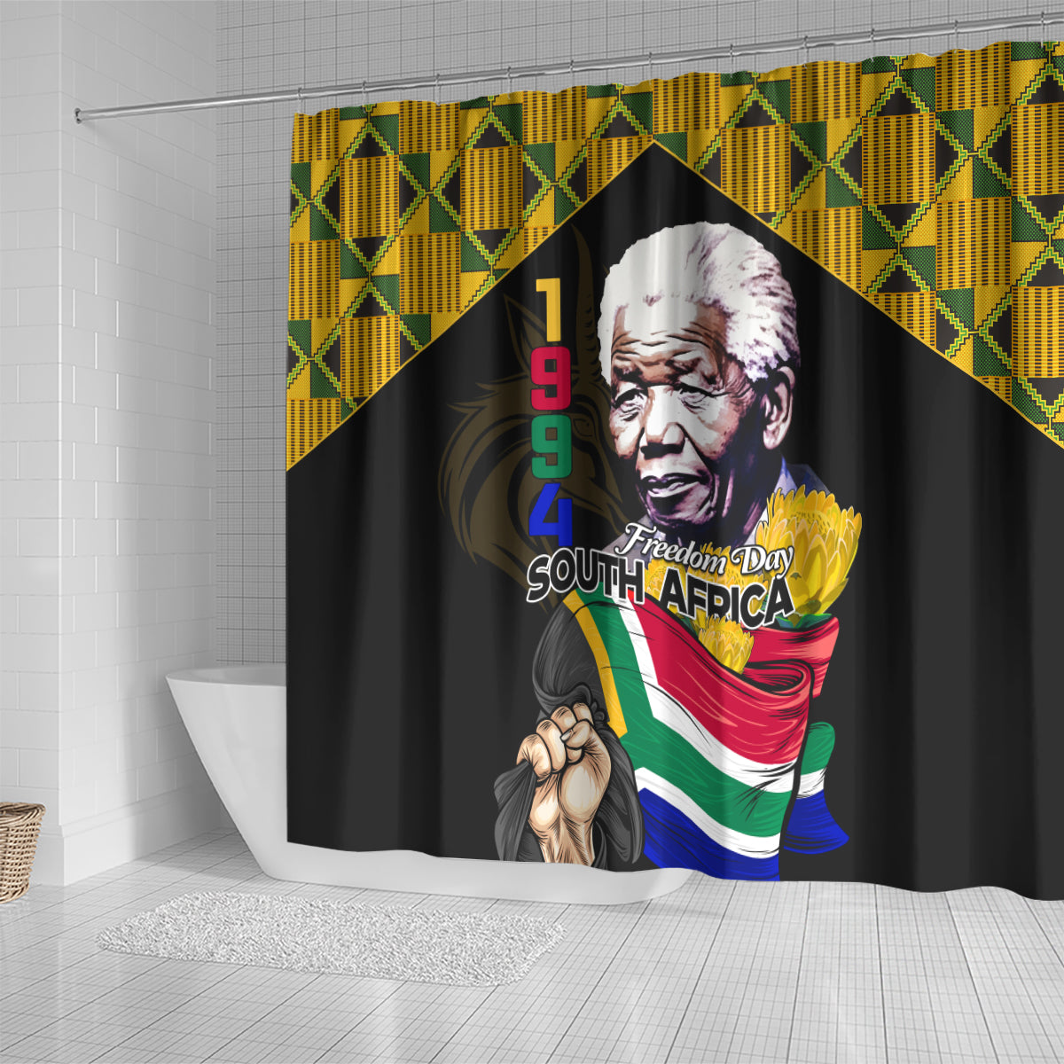 South Africa Freedom Day 2024 Shower Curtain Happy 30th Anniversary