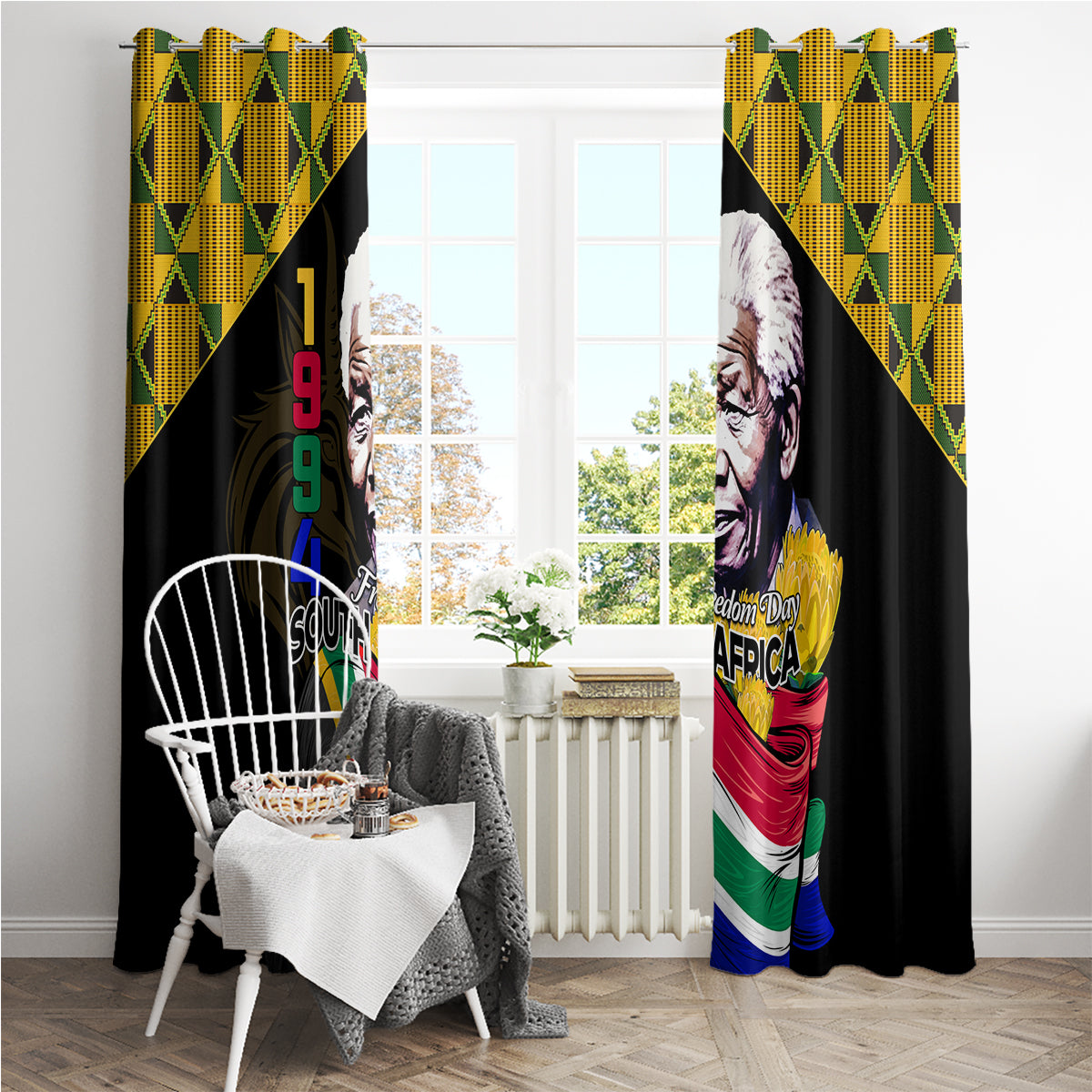 South Africa Freedom Day 2024 Window Curtain Happy 30th Anniversary - Wonder Print Shop
