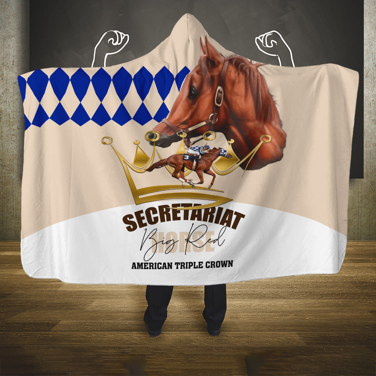 Secretariat 50th Anniversary Hooded Blanket American Triple Crown