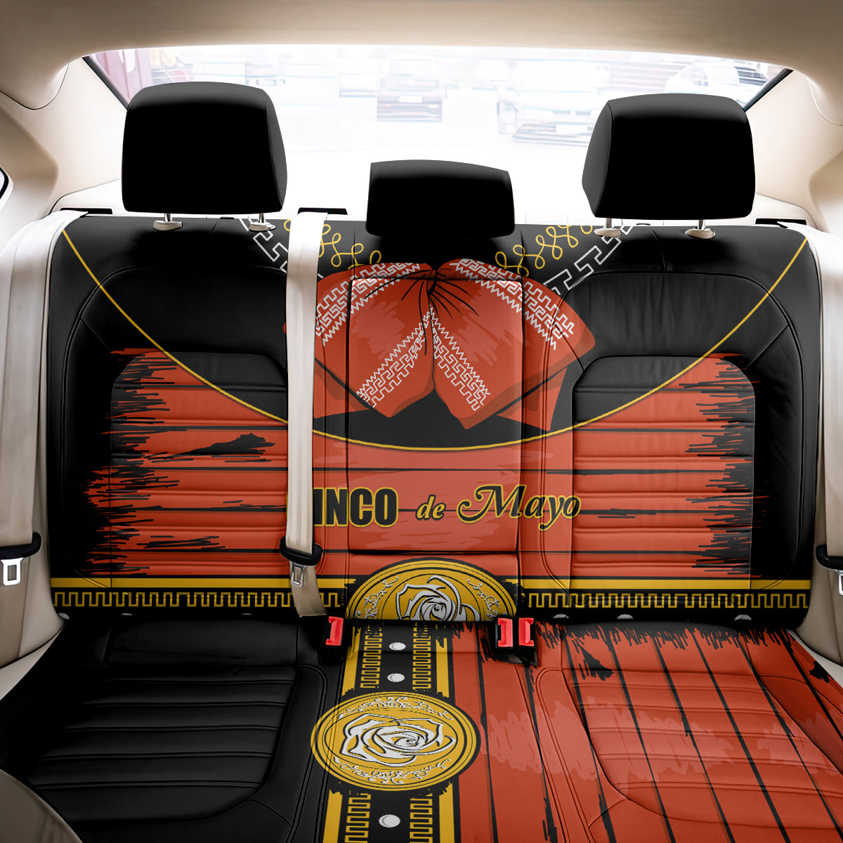 Cinco de Mayo 2024 Back Car Seat Cover Traje de Charro Style - Wonder Print Shop