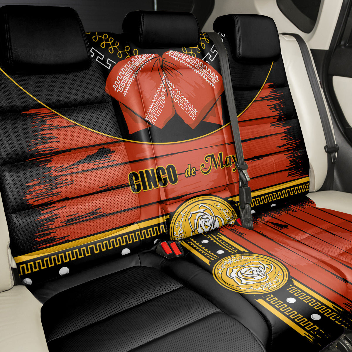 Cinco de Mayo 2024 Back Car Seat Cover Traje de Charro Style - Wonder Print Shop