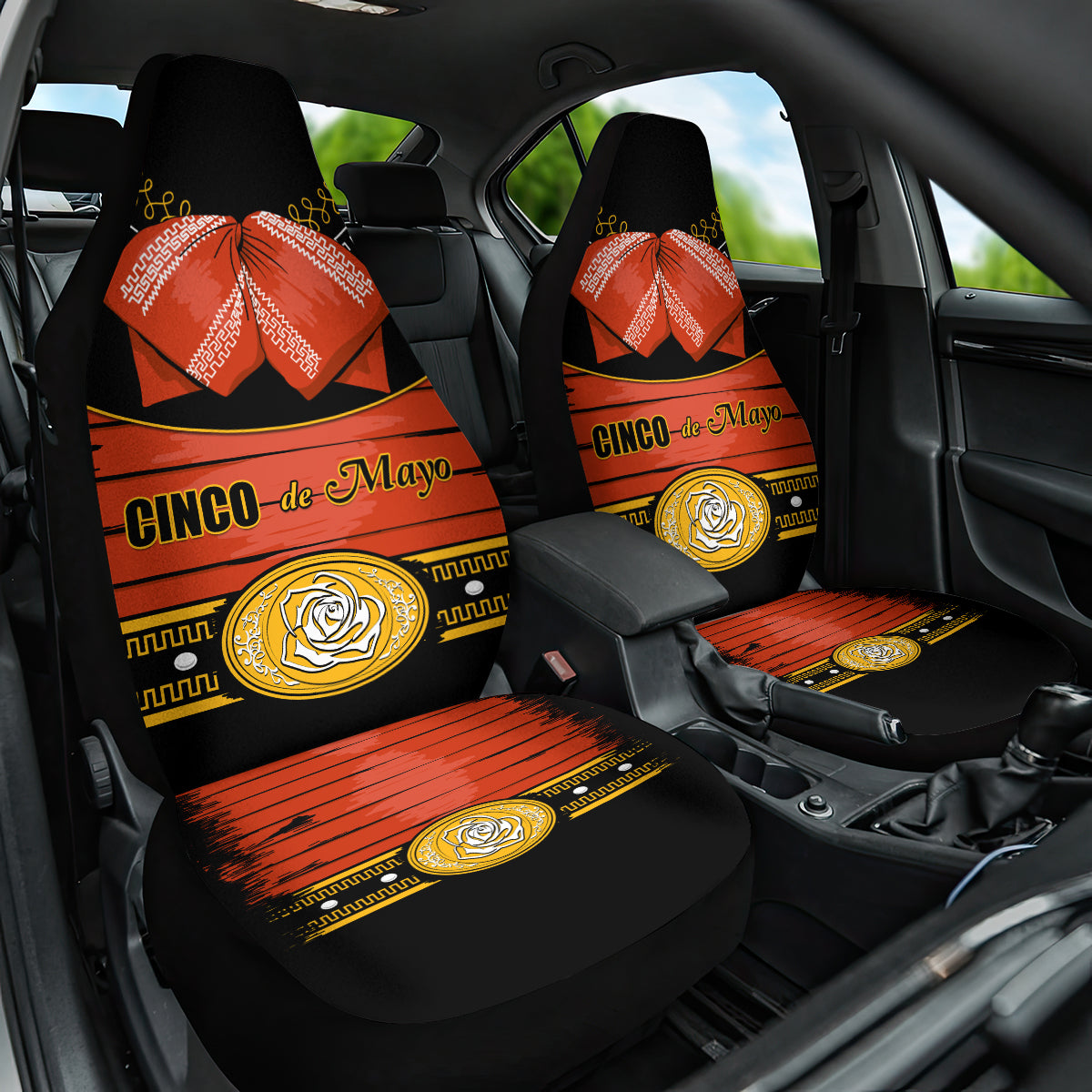 Cinco de Mayo 2024 Car Seat Cover Traje de Charro Style