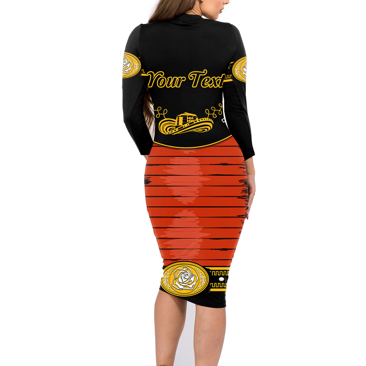 Cinco de Mayo 2024 Family Matching Long Sleeve Bodycon Dress and Hawaiian Shirt Traje de Charro Style - Wonder Print Shop