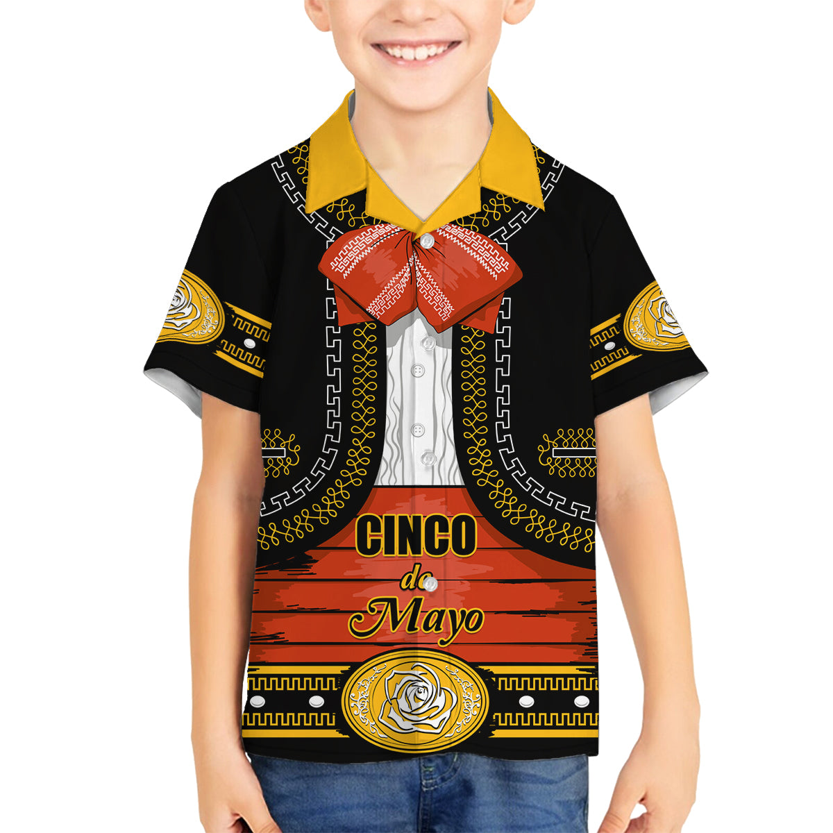 Cinco de Mayo 2024 Family Matching Long Sleeve Bodycon Dress and Hawaiian Shirt Traje de Charro Style - Wonder Print Shop