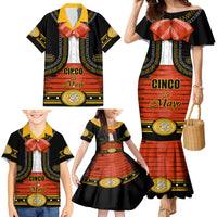 Cinco de Mayo 2024 Family Matching Mermaid Dress and Hawaiian Shirt Traje de Charro Style - Wonder Print Shop