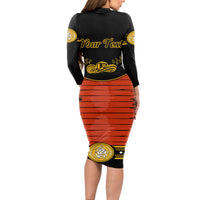 Cinco de Mayo 2024 Long Sleeve Bodycon Dress Traje de Charro Style - Wonder Print Shop