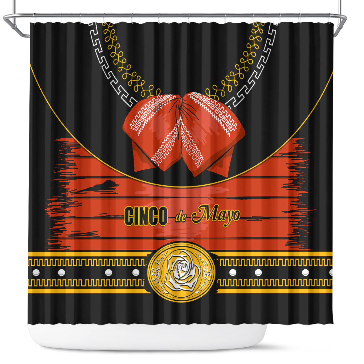 Cinco de Mayo 2024 Shower Curtain Traje de Charro Style