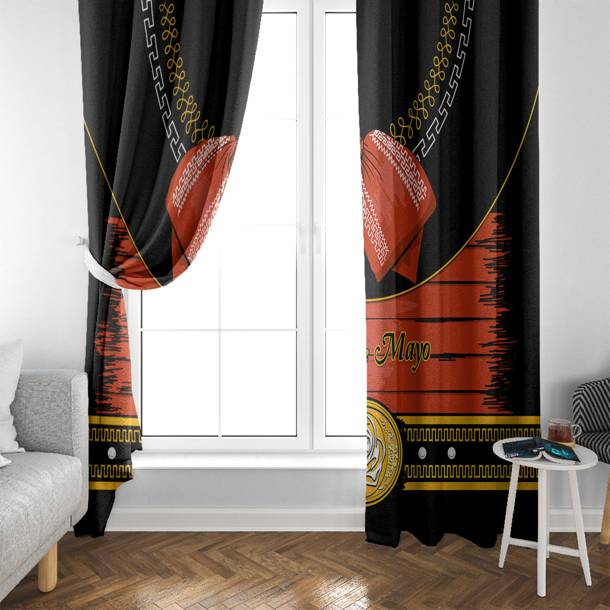 Cinco de Mayo 2024 Window Curtain Traje de Charro Style - Wonder Print Shop