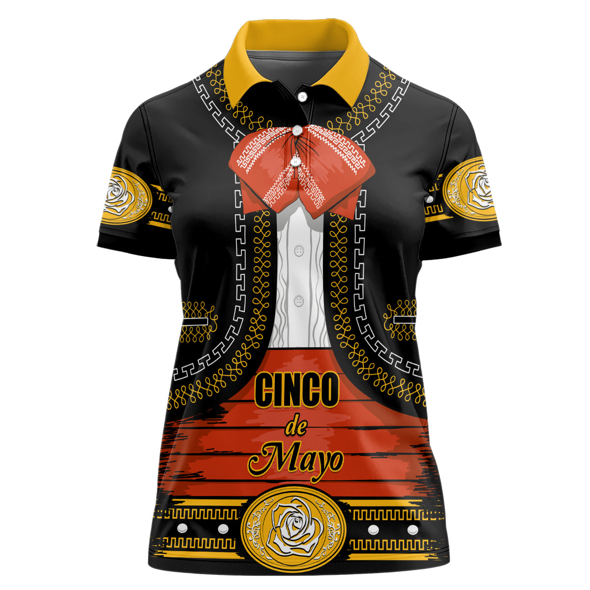 Cinco de Mayo 2024 Women Polo Shirt Traje de Charro Style - Wonder Print Shop