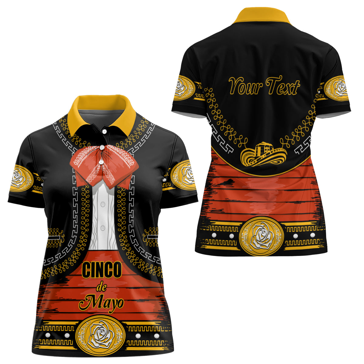 Cinco de Mayo 2024 Women Polo Shirt Traje de Charro Style - Wonder Print Shop