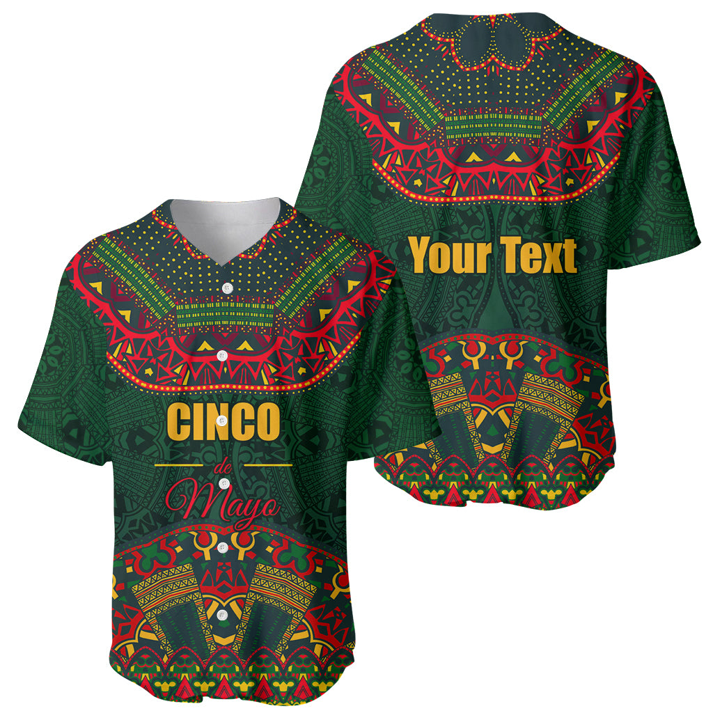 Cinco de Mayo 2024 Baseball Jersey Mexican Folk Pattern - Wonder Print Shop