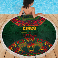 Cinco de Mayo 2024 Beach Blanket Mexican Folk Pattern - Wonder Print Shop