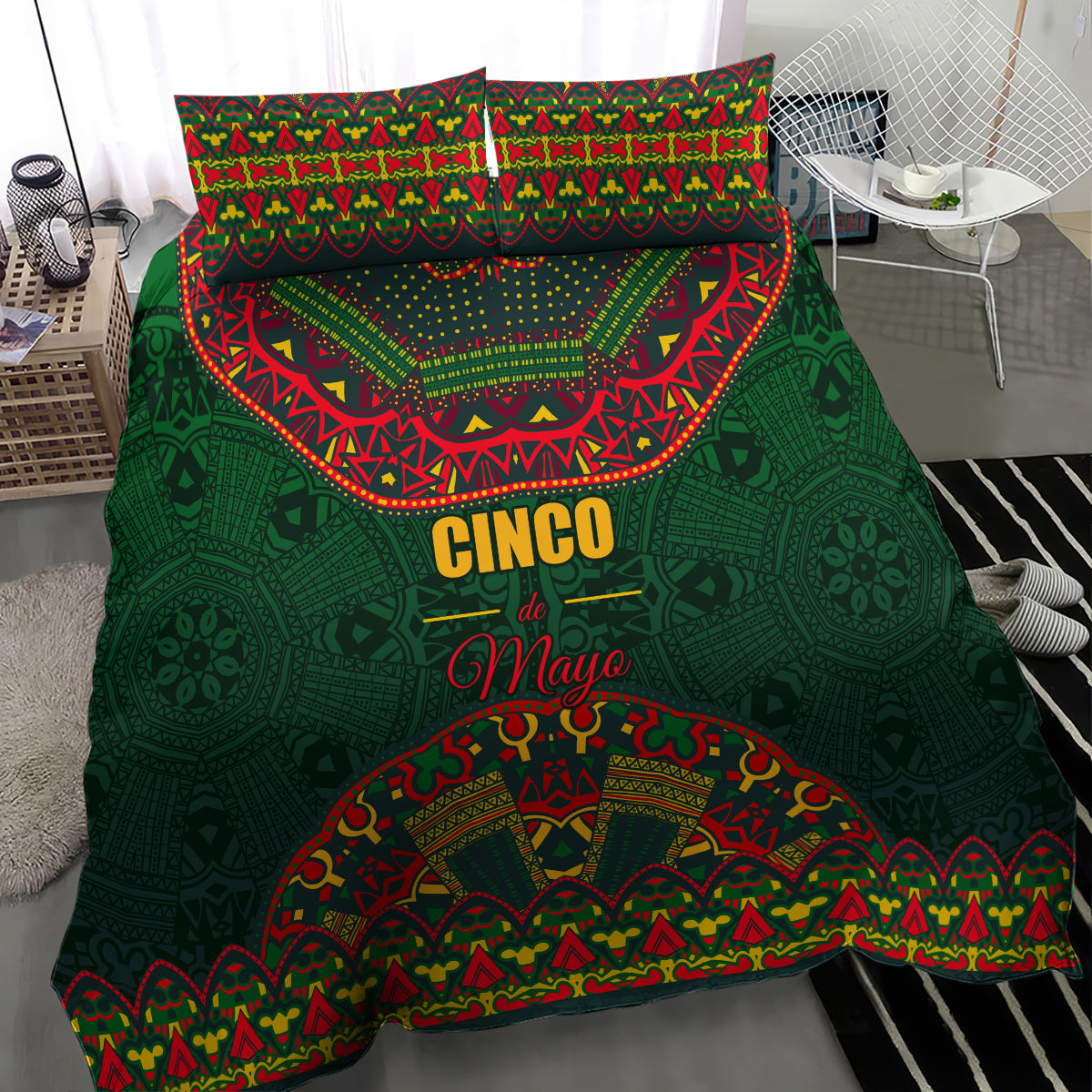 Cinco de Mayo 2024 Bedding Set Mexican Folk Pattern - Wonder Print Shop