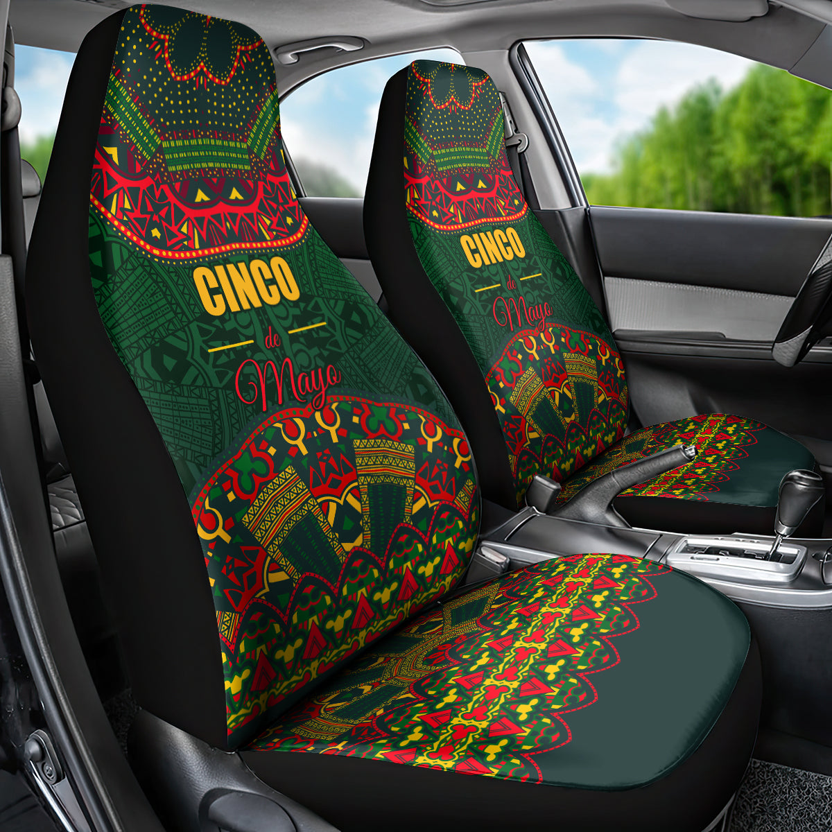 Cinco de Mayo 2024 Car Seat Cover Mexican Folk Pattern - Wonder Print Shop
