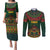 Cinco de Mayo 2024 Couples Matching Puletasi and Long Sleeve Button Shirt Mexican Folk Pattern - Wonder Print Shop