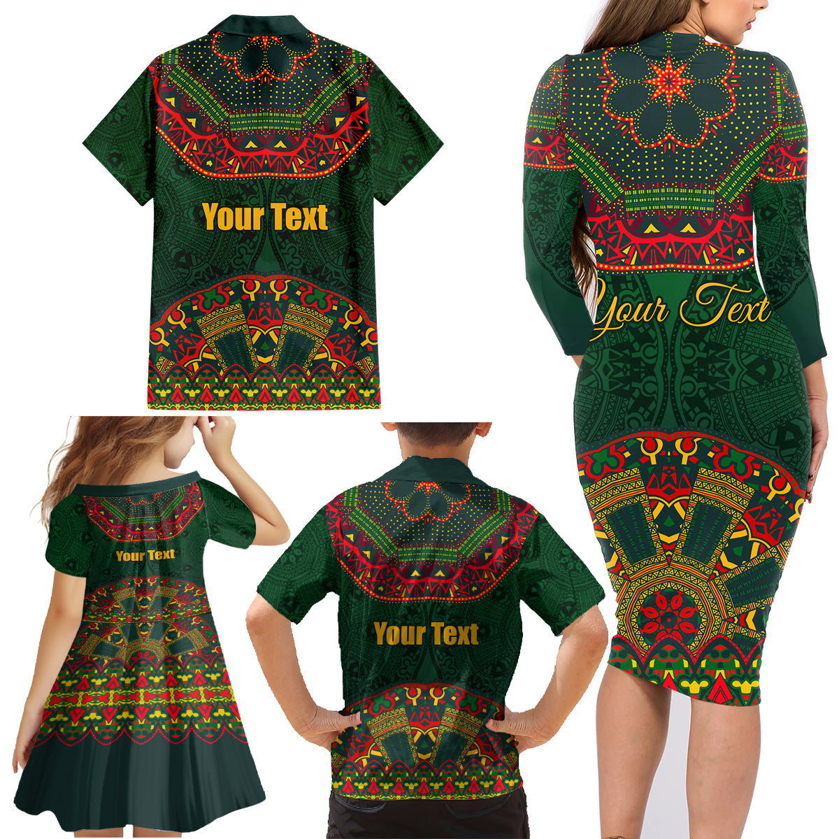 Cinco de Mayo 2024 Family Matching Long Sleeve Bodycon Dress and Hawaiian Shirt Mexican Folk Pattern - Wonder Print Shop