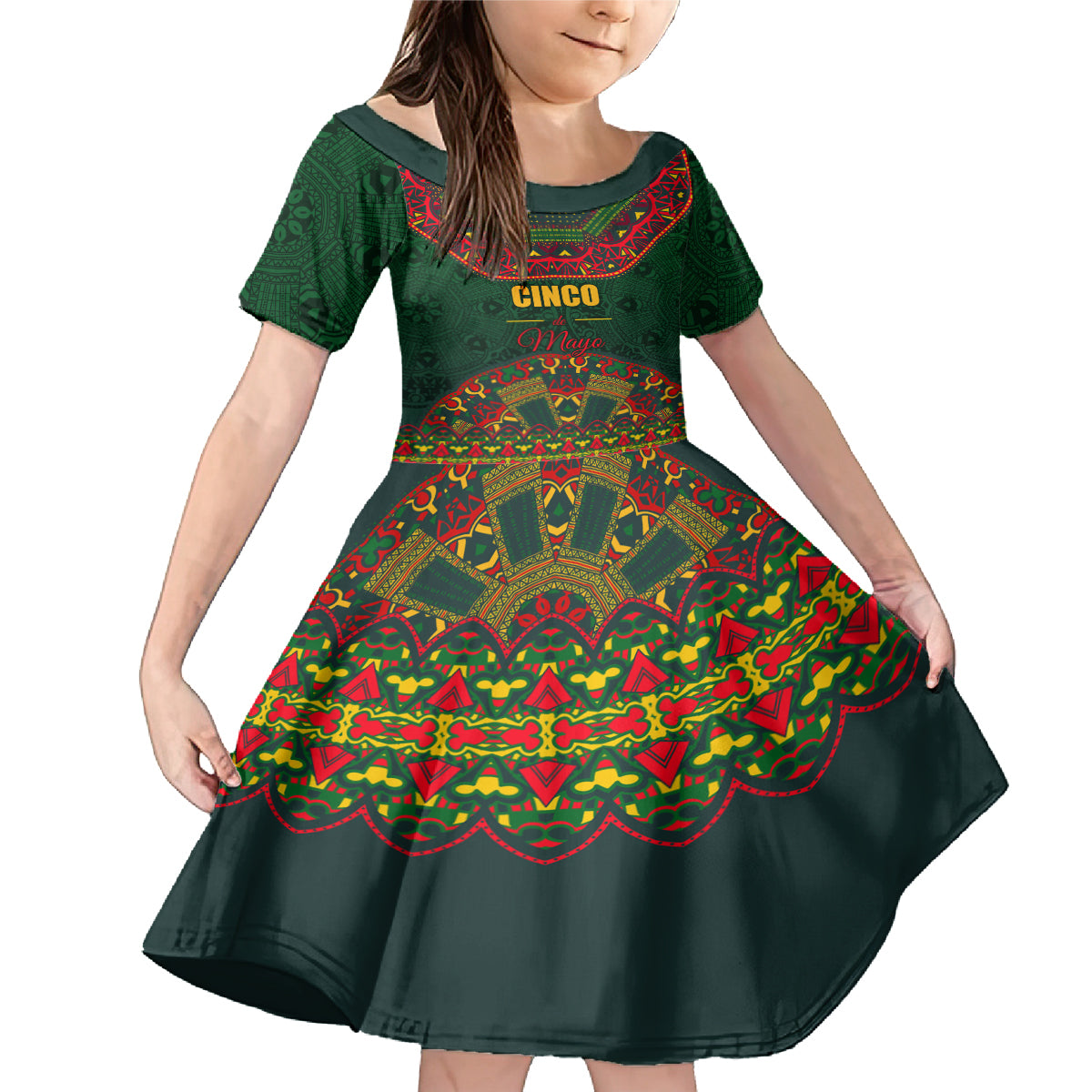 Cinco de Mayo 2024 Family Matching Mermaid Dress and Hawaiian Shirt Mexican Folk Pattern - Wonder Print Shop