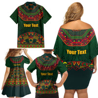 Cinco de Mayo 2024 Family Matching Off Shoulder Short Dress and Hawaiian Shirt Mexican Folk Pattern - Wonder Print Shop