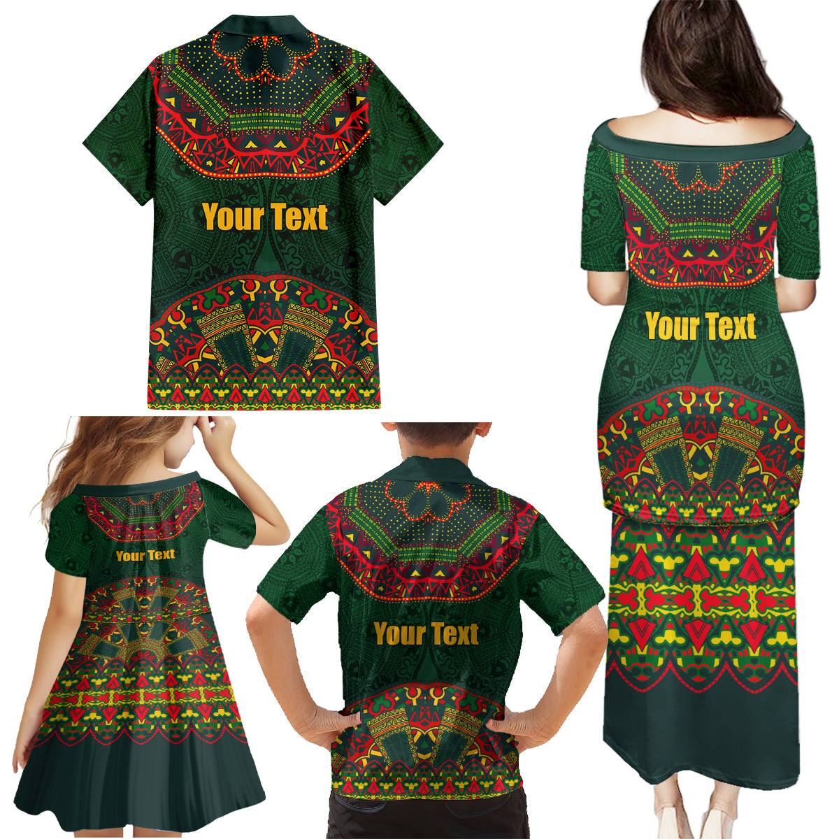 Cinco de Mayo 2024 Family Matching Puletasi and Hawaiian Shirt Mexican Folk Pattern - Wonder Print Shop