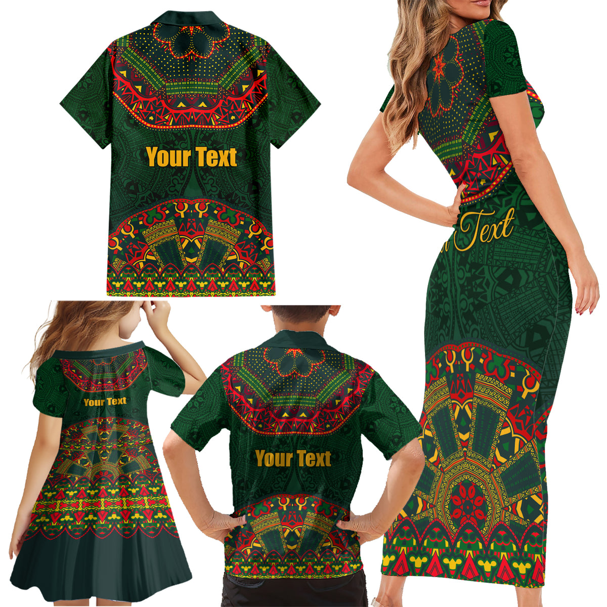 Cinco de Mayo 2024 Family Matching Short Sleeve Bodycon Dress and Hawaiian Shirt Mexican Folk Pattern - Wonder Print Shop