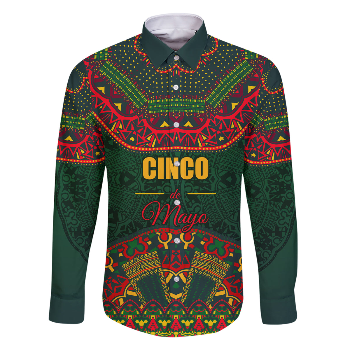 Cinco de Mayo 2024 Family Matching Short Sleeve Bodycon Dress and Hawaiian Shirt Mexican Folk Pattern - Wonder Print Shop